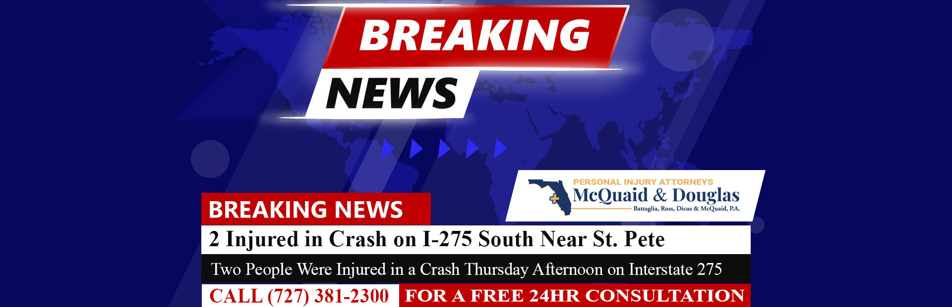[06-28-24] 2 Injured in Crash on I-275 South Near St. Pete