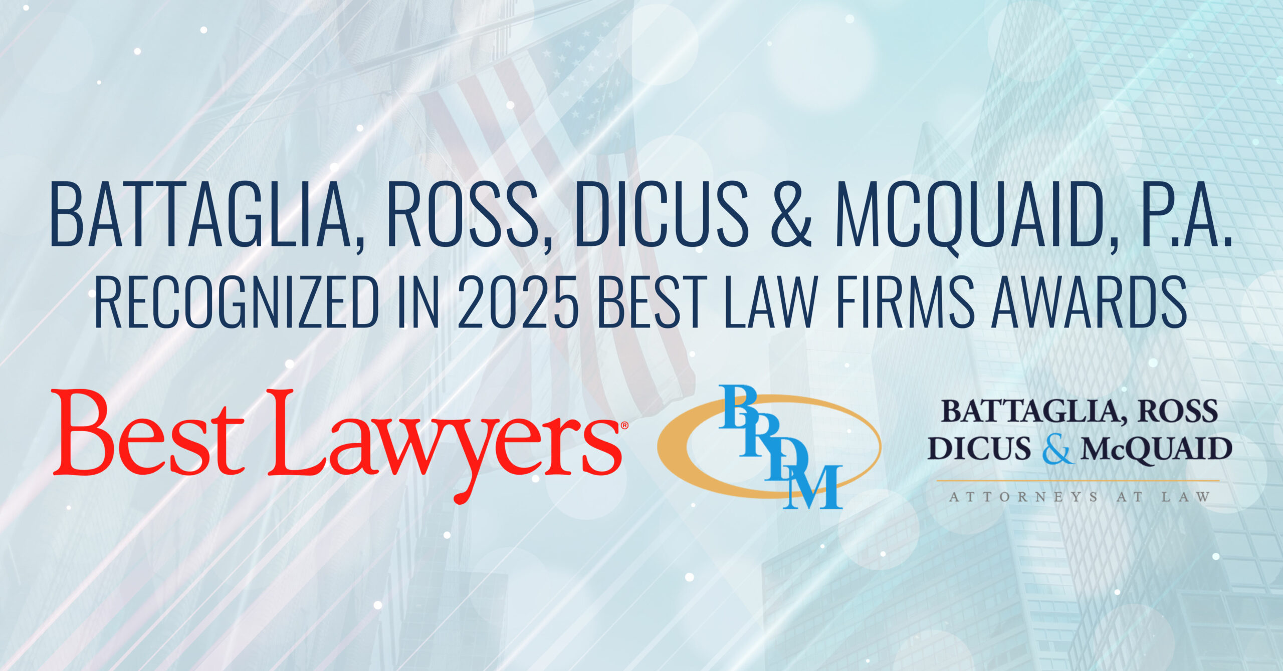 Battaglia, Ross, Dicus & McQuaid, P.A. Acknowledged in 2025 Best Law Firms Awards